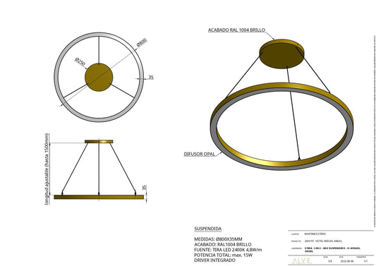 Lamparas Alve circulares colgantes