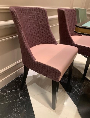 Chaise Prune & Cuir Rose