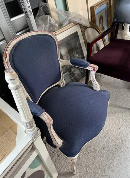 Fauteuil Louis XV Bleu