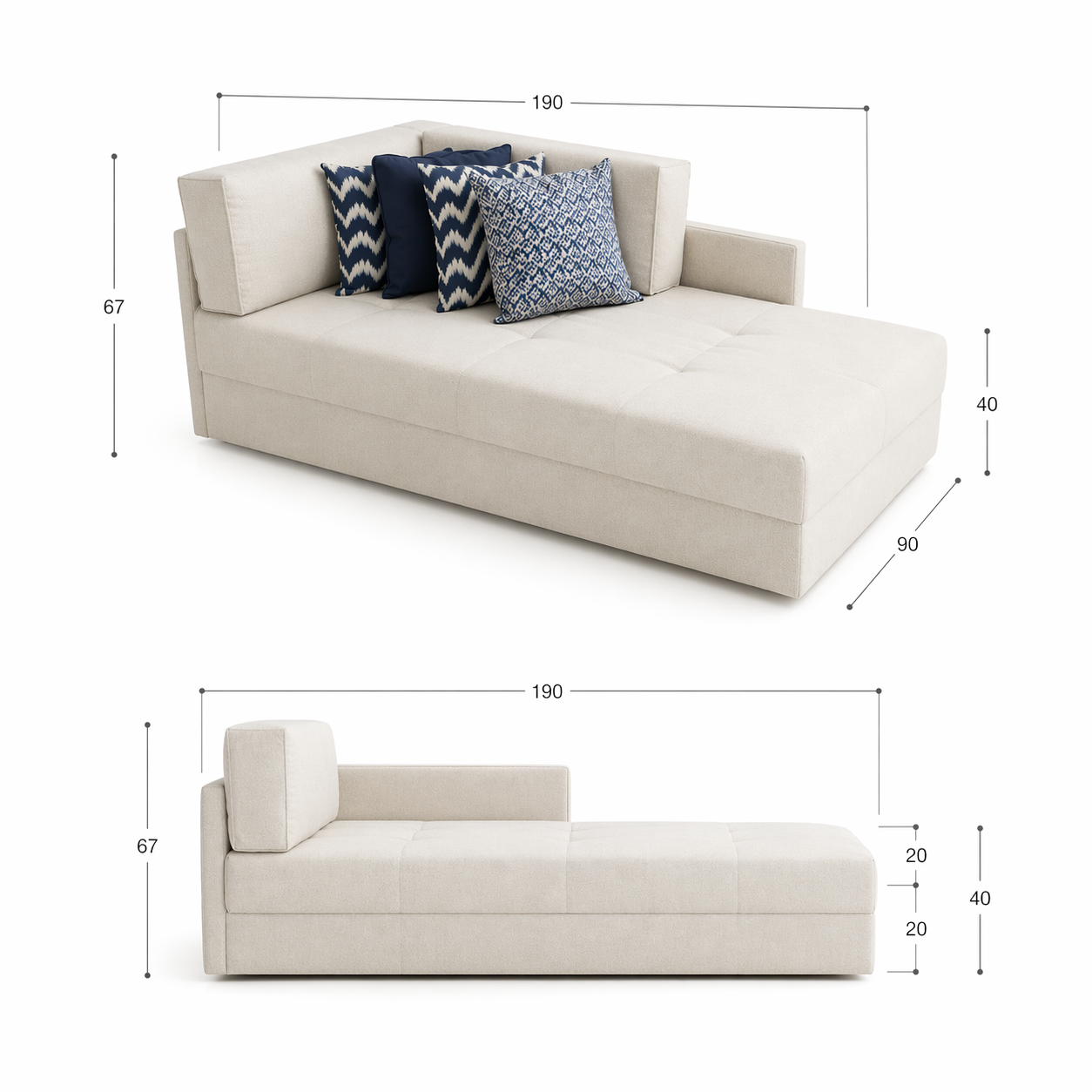 Sofá tipo Chaise Lounge