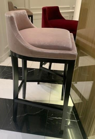 Tabouret de Bar Velours Rose