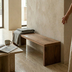 Banco Rectangular de Tablero Chapado en Madera