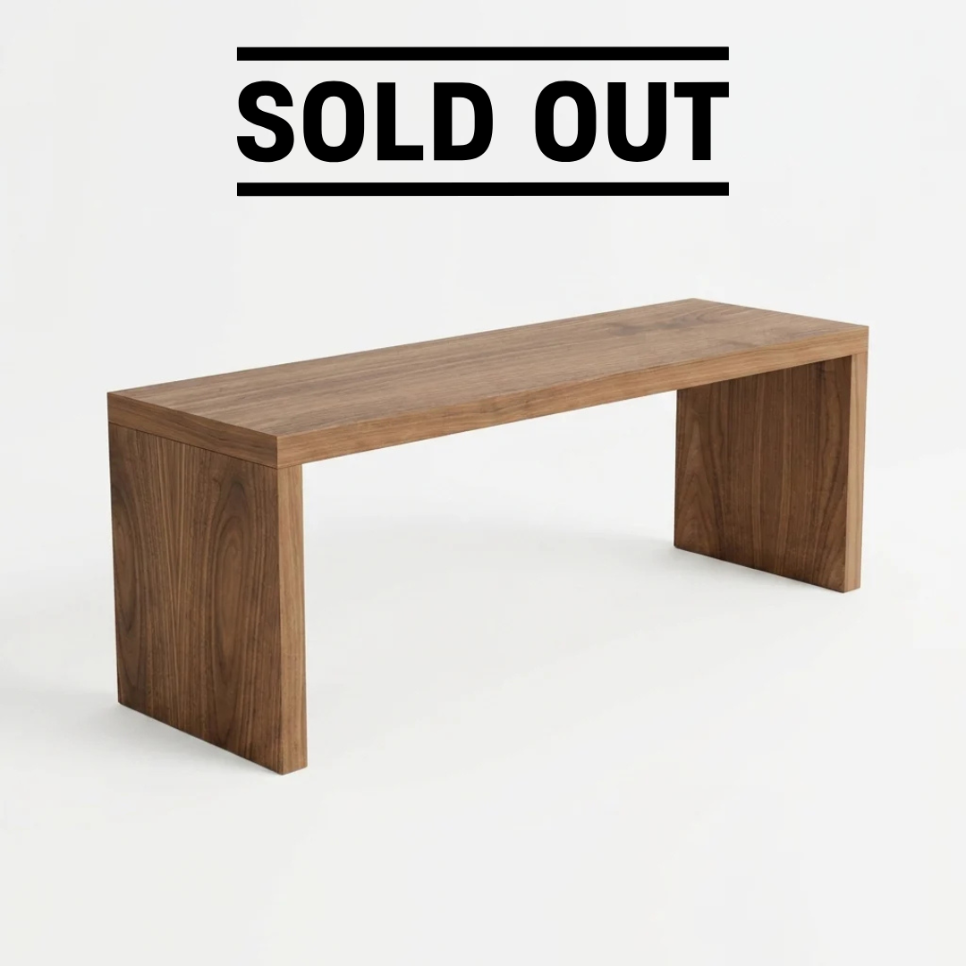 Banco Rectangular de Tablero Chapado en Madera