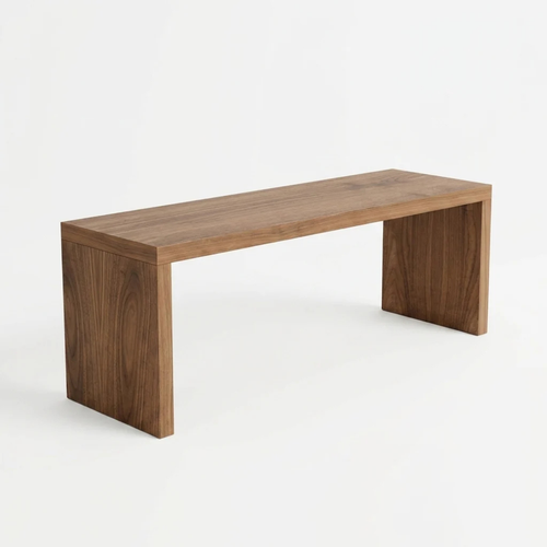 Banco Rectangular de Tablero Chapado en Madera