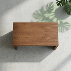 Banco Rectangular Pequeño de Tablero Chapado en Madera