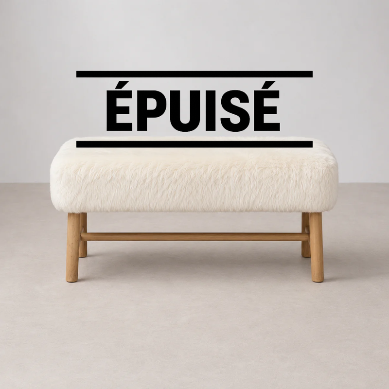 Banquette Maison du Monde en Fausse Fourrure Blanche