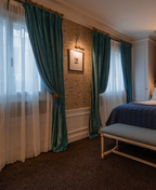 Rideaux Velours Bleu Canard 240x160