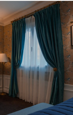 Rideaux Velours Bleu Canard 240x160