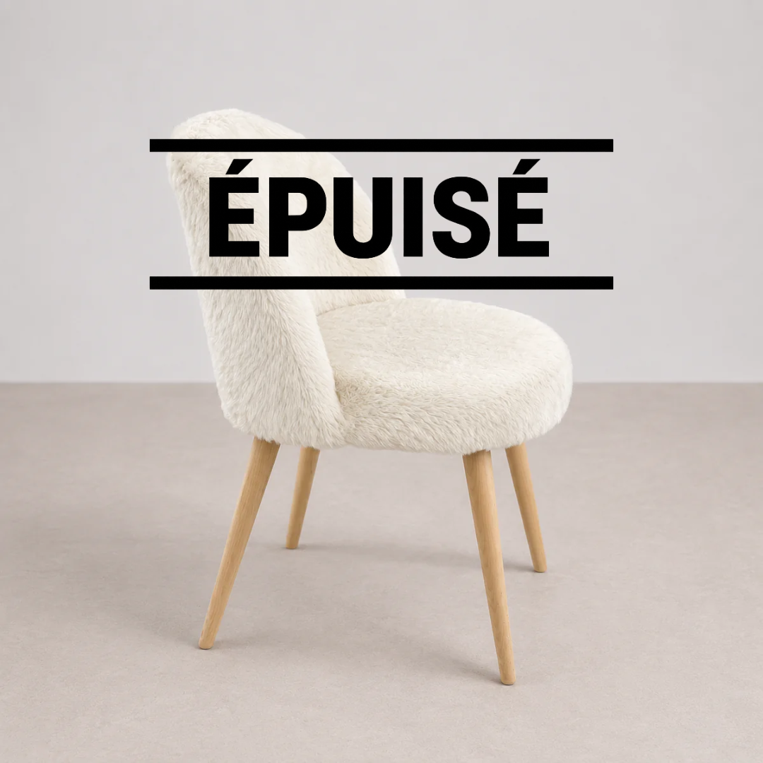 Chaise Maison du Monde en Fausse Fourrure Blanche