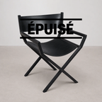 Chaise Metteur en Scène Cuir Noir