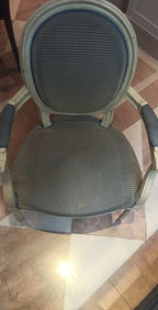 Fauteuil Style Louis XVI Gris-Bleu