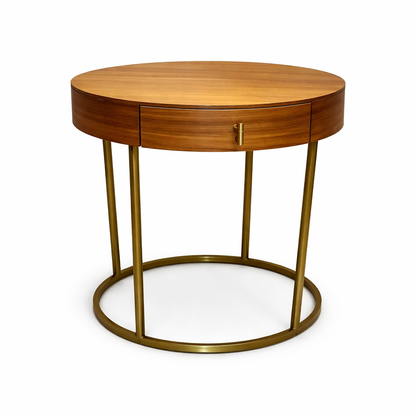 Mesita de noche patas doradas