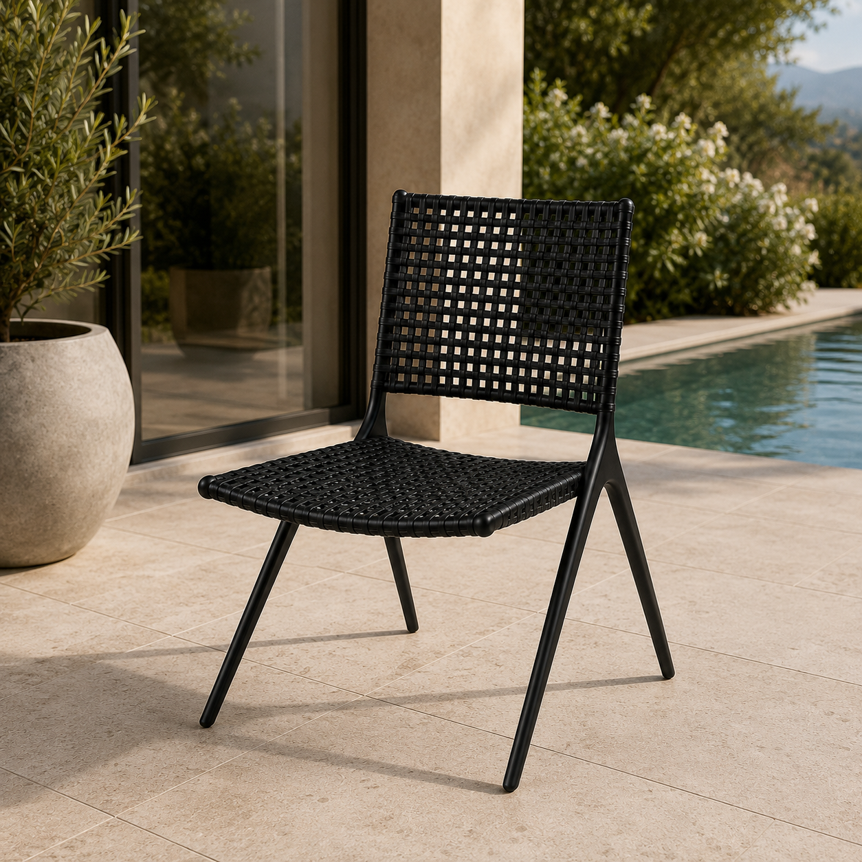 Chaise de Terrasse Branch by Tribu - Noire