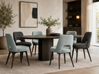 Chaise Bleue Tissu Chevrons