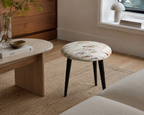 Tabouret Rond Imprimé Blanc