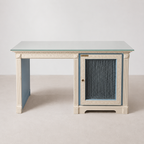 Bureau néoclassique avec plateau en verre