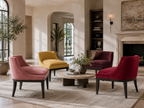 Petite Assise Velours Rouge Hêtre Massif