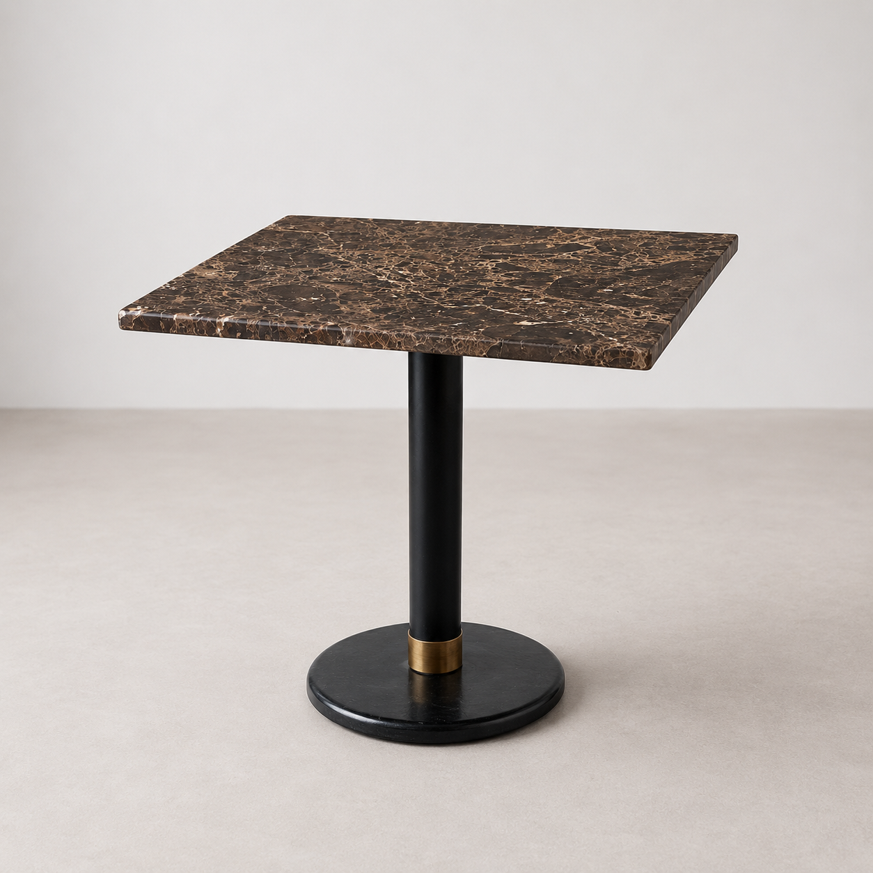 Table Bistrot en Marbre Brun