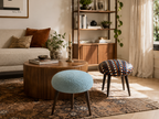Tabouret tressé multicolore