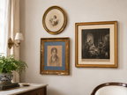 Tableau ancien encadré - portrait féminin
