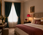 Lampe vintage à abat-jour plissé rose