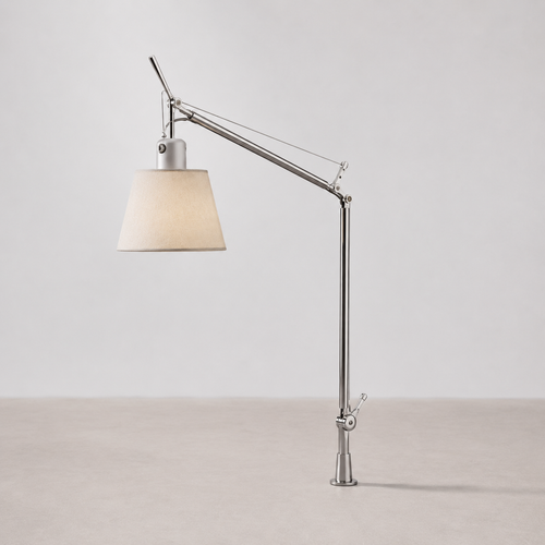 Applique articulée avec abat-jour beige