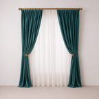 Rideaux Velours Bleu Canard 240x160