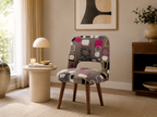 Chaise grise à motifs rétro