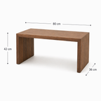 Banco Rectangular Pequeño de Tablero Chapado en Madera