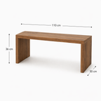 Banco Rectangular de Tablero Chapado en Madera