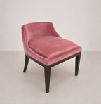 Petite Assise Velours Rose Hêtre Massif
