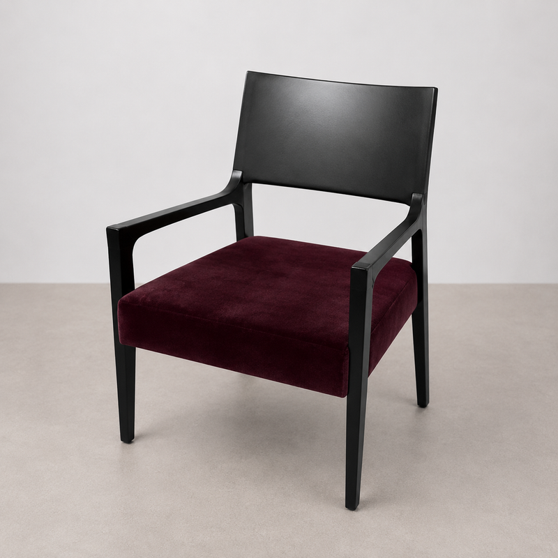 Fauteuil Noir & Bordeaux Vintage