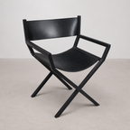 Chaise Metteur en Scène Cuir Noir