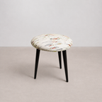 Tabouret Rond Imprimé Blanc