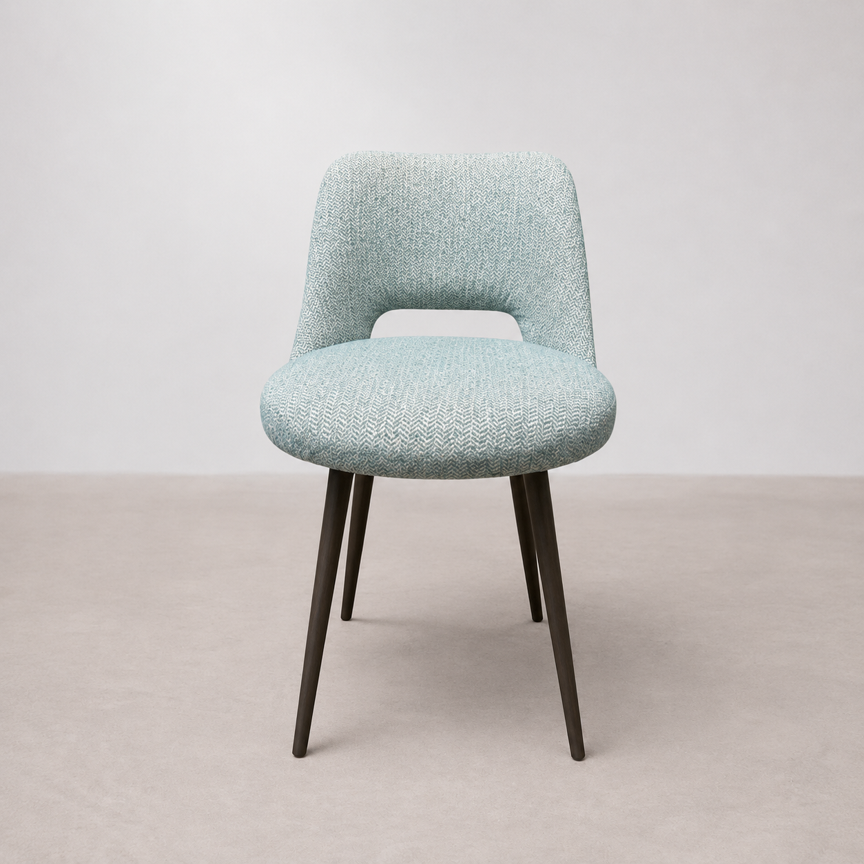 Chaise Bleue Tissu Chevrons