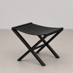 Tabouret X Cuir Noir & Métal