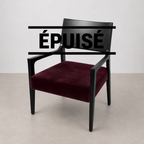 Fauteuil Noir & Bordeaux Vintage