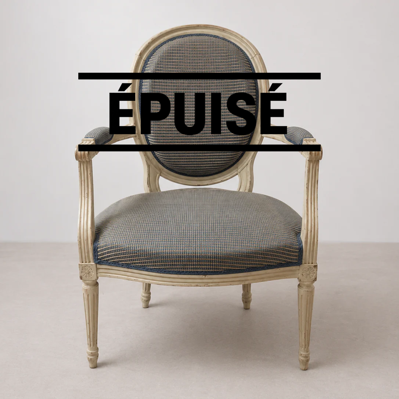 Fauteuil Style Louis XVI Gris-Bleu
