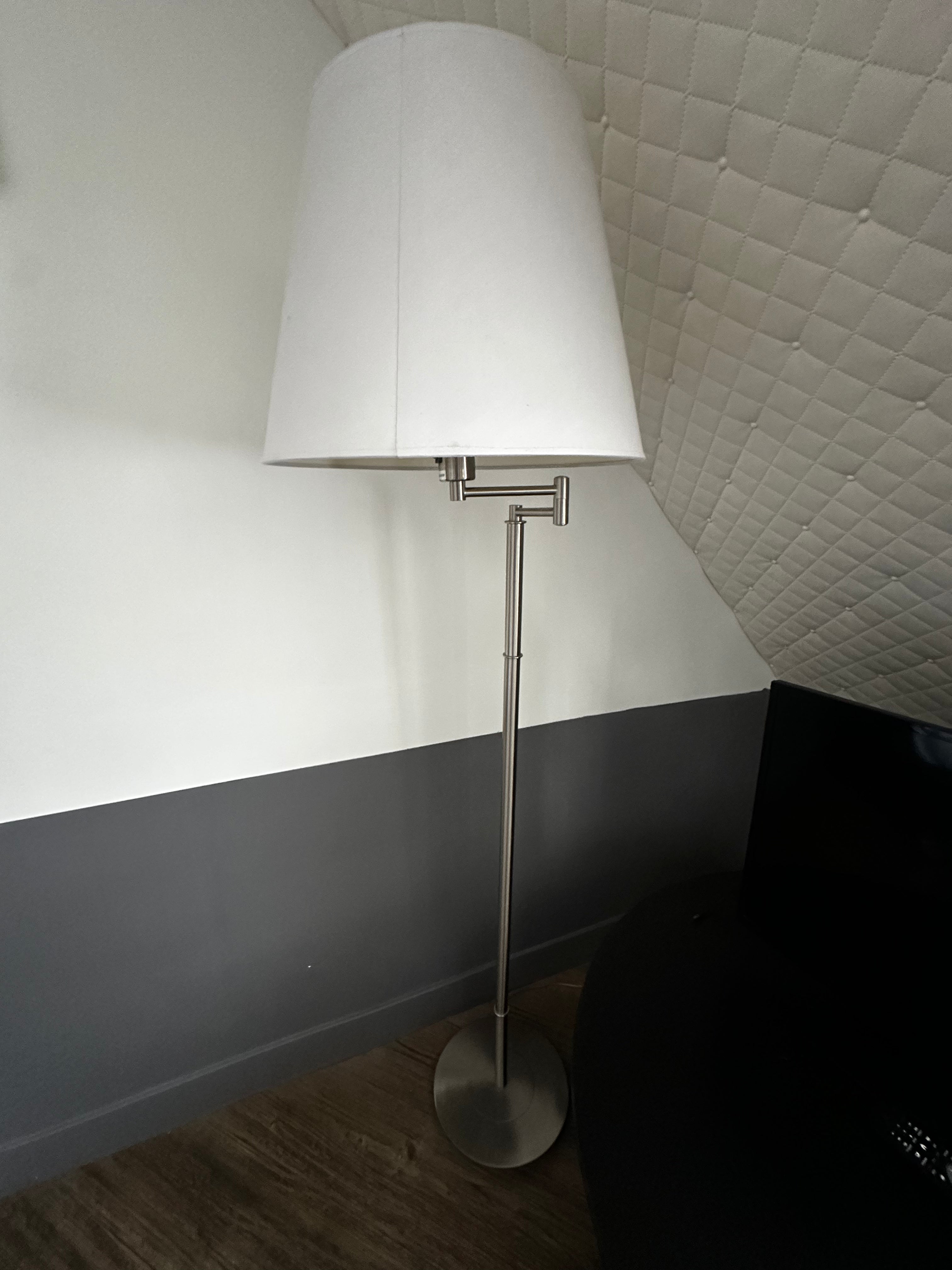 Lampadaire Blanc Abat-Jour Élégant