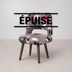 Chaise grise à motifs rétro