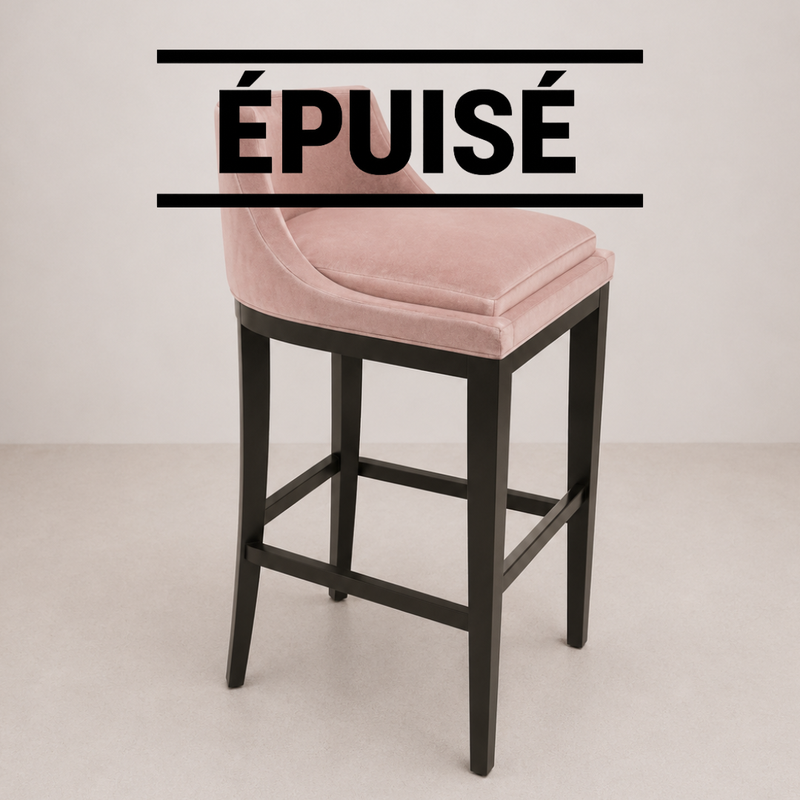 Tabouret de Bar Velours Rose