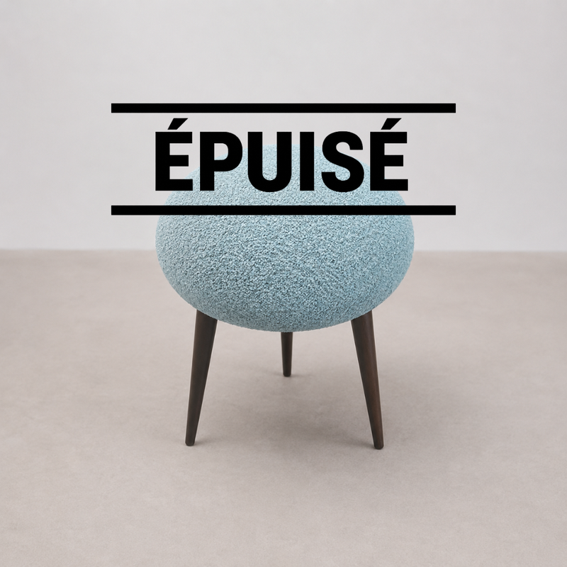 Tabouret bleu clair texturé