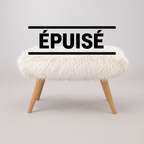 Tabouret Maison du Monde en Fausse Fourrure Blanche