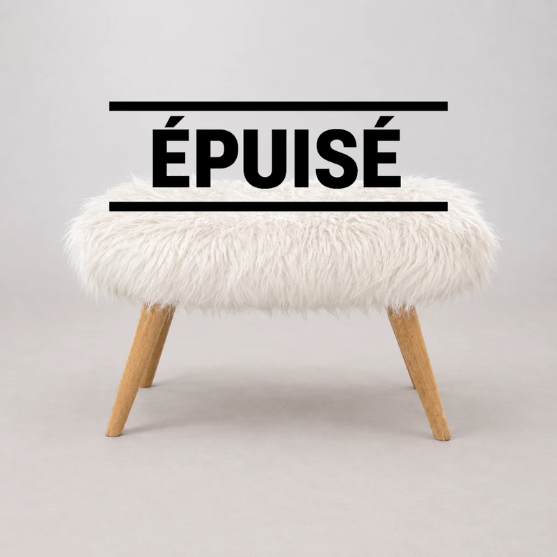 Tabouret Maison du Monde en Fausse Fourrure Blanche
