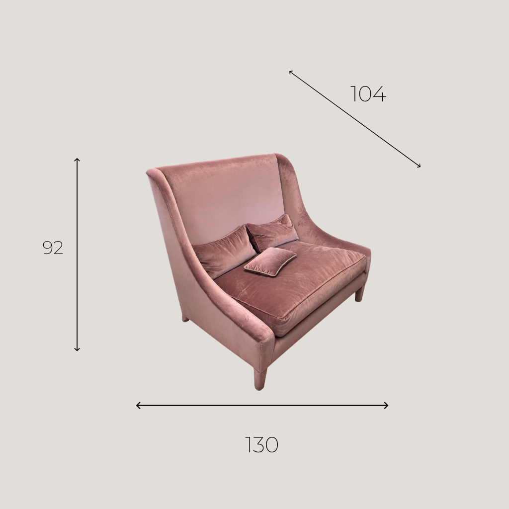 Canapé 2 Places OCHRE Velours - Rose