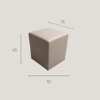 Pouf Carré Beige Effet Cuir Souple