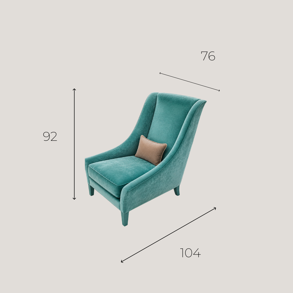 Fauteuil OCHRE Velours - Bleu