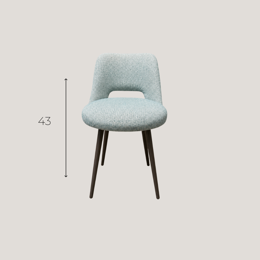 Chaise Bleue Tissu Chevrons