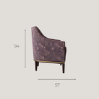 Fauteuil Tonneau Violet Pieds Bois
