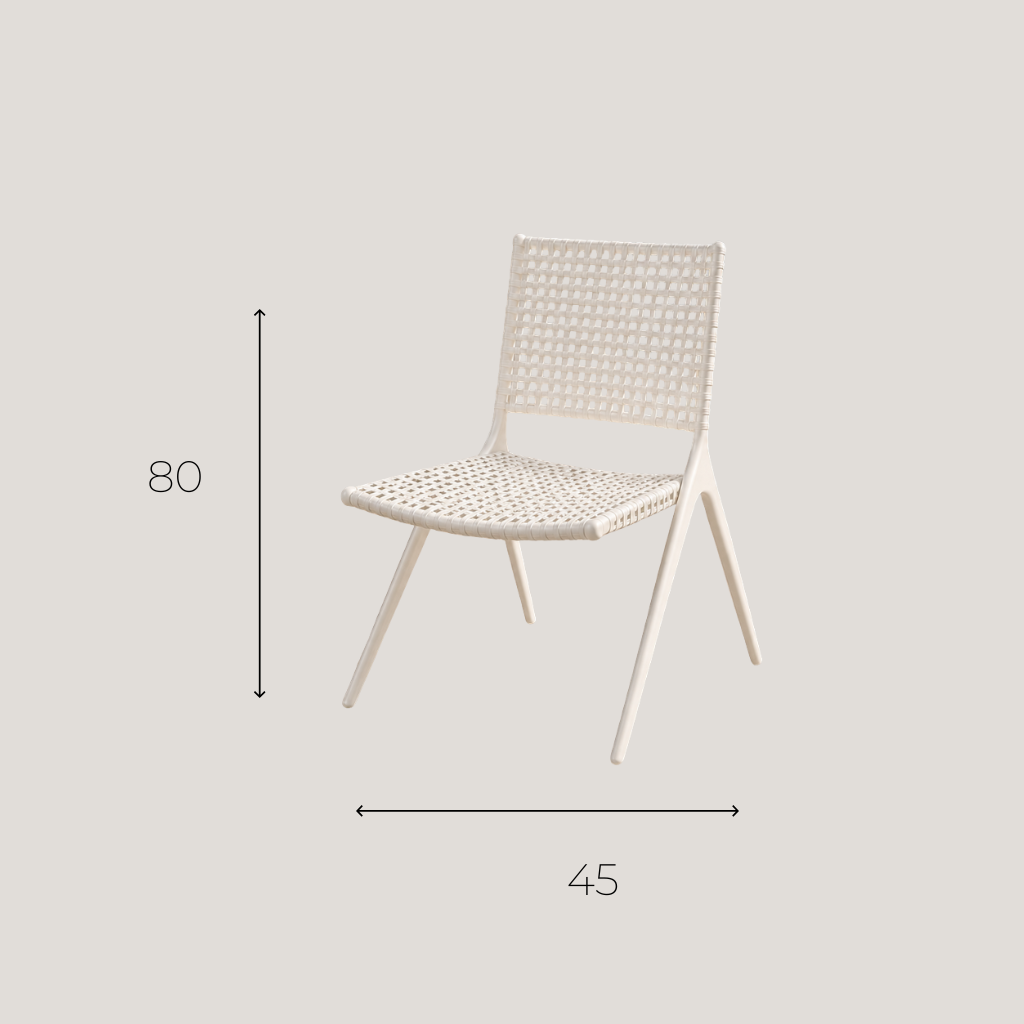 Chaise de Terrasse Branch by Tribu - Blanche/Lin
